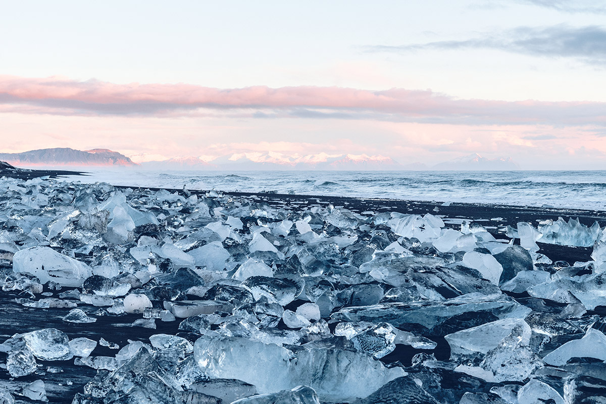 Refuse to hibernate Islande en hiver Diamond beach blocs de glace