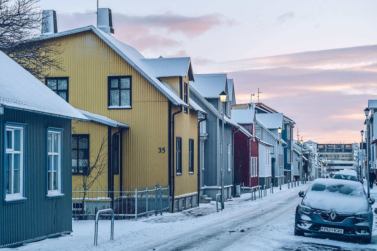 Refuse to hibernate Islande en hiver Reykjavik rue