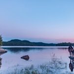 Refuse to hibernate Québec parc régional du Poisson Blanc ciel rose