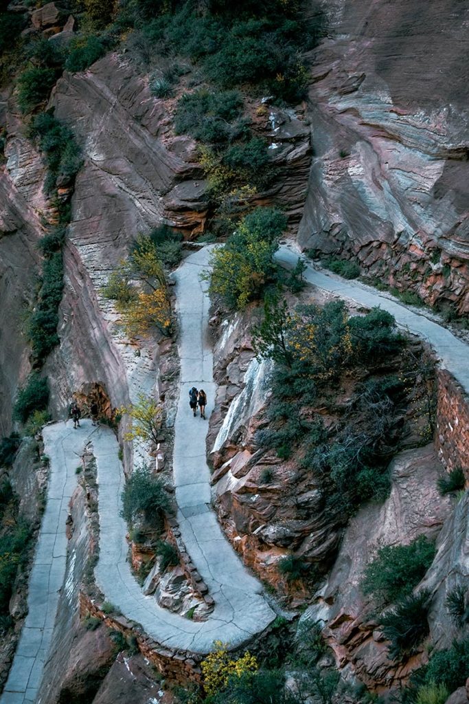 Utah Zion National Park Angels landing trail sentier lacets focus Refuse to hibernate