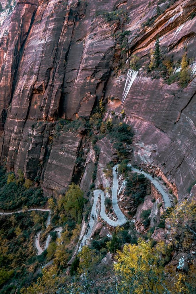 Utah Zion National Park Angels landing trail sentier lacets Refuse to hibernate