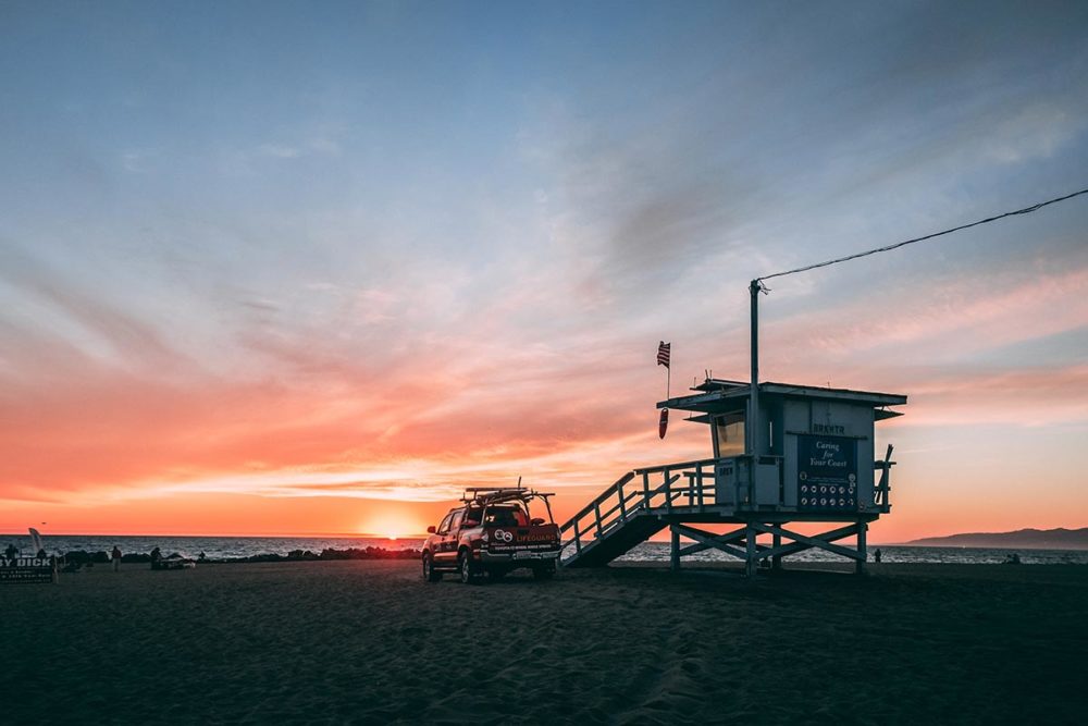 Los Angeles refuse to hibernate Venice Beach coucher de soleil