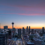 vue sur la ville de Calgary lever de soleil Refuse to hibernate