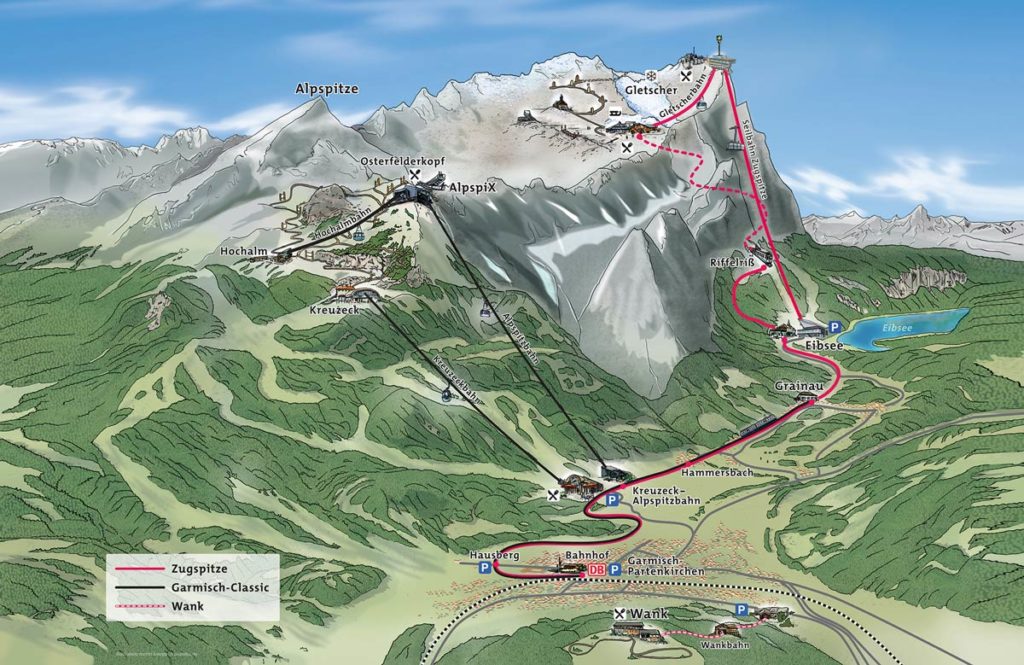 plan téléphérique Zugspitze